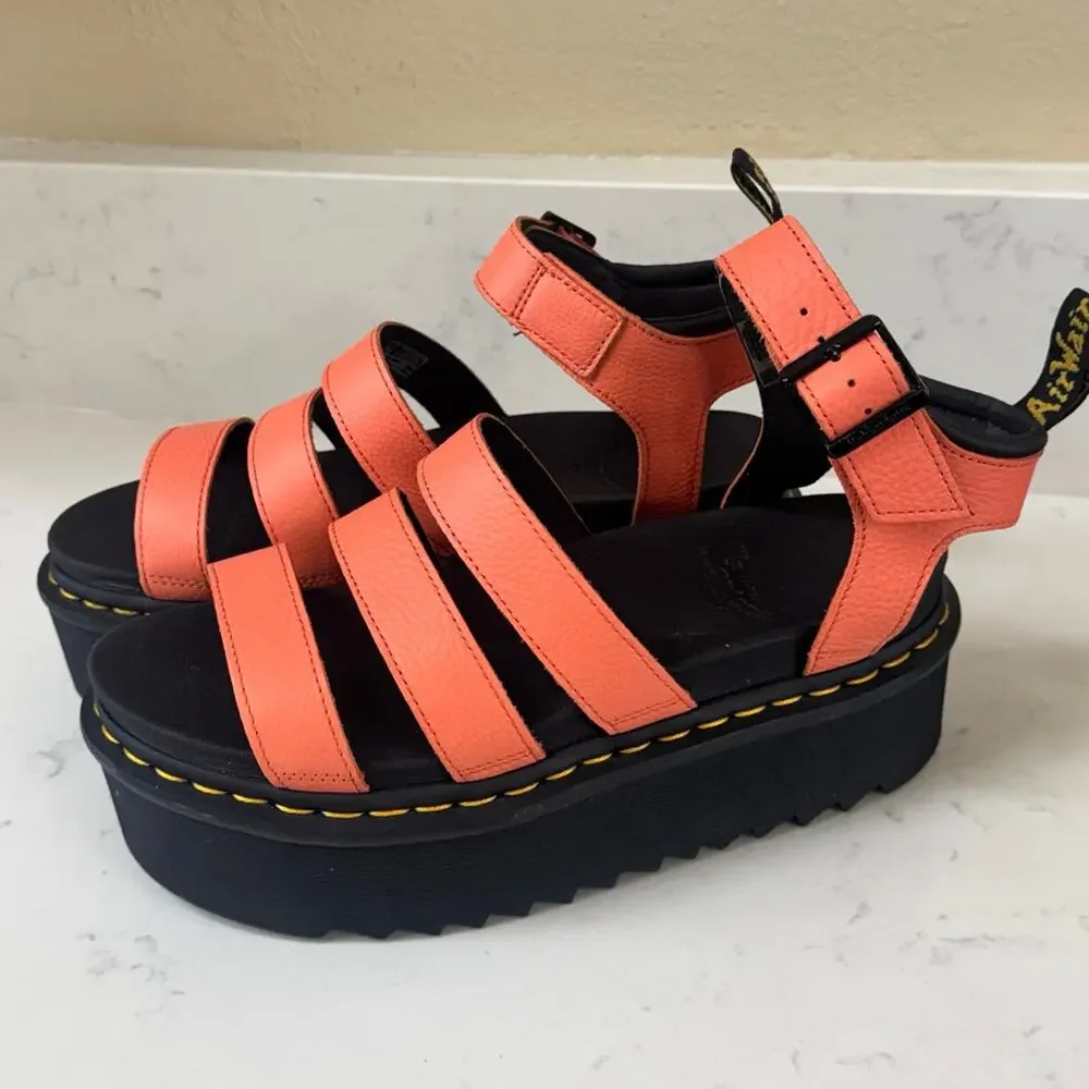 Dr. Martens Coral Voss II Quad Platform Sandals Size 9 NWOB
